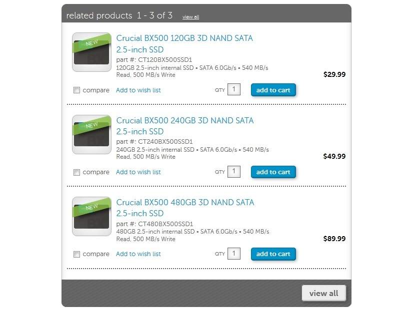 Crucial Introduces New BX500 Entry-Level SATA SSDs